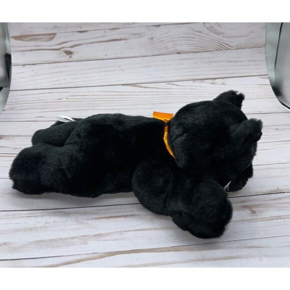 Snuggie Toy 10" Halloween Black Cat Orange Bow Plush Stuffed Animal NWT - Picture 6 of 12
